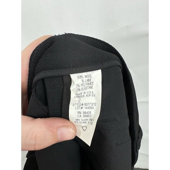 Theory Wool Dress Pant Women 6 Straight Leg Pleated Front Black - Picture 4 of 8